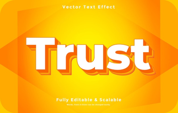 Vector confianza efecto de texto 3d vector gratis