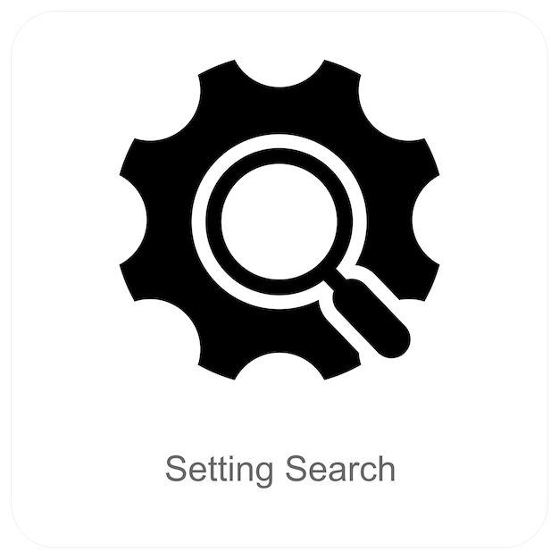 Configuración de la búsqueda y concepto de icono de búsqueda
