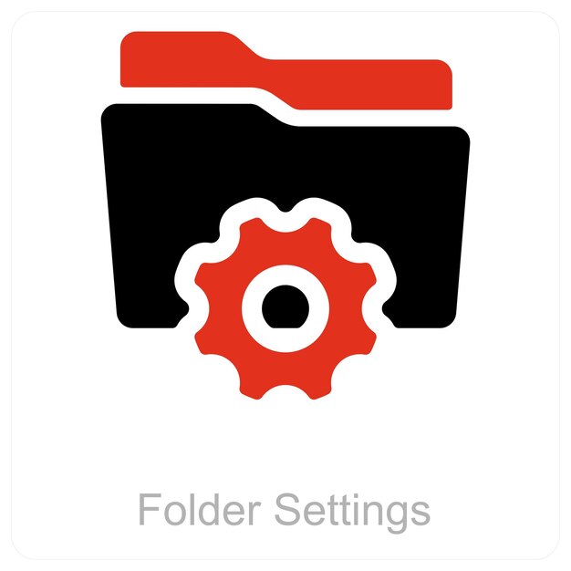 Configuración de carpetas y concepto de icono de carpeta