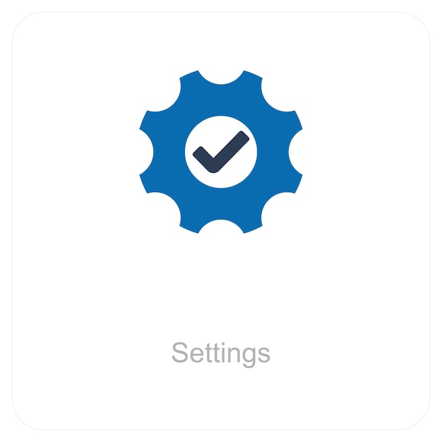 Configuración y concepto del icono del engranaje