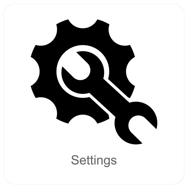 Configuración y concepto del icono del engranaje