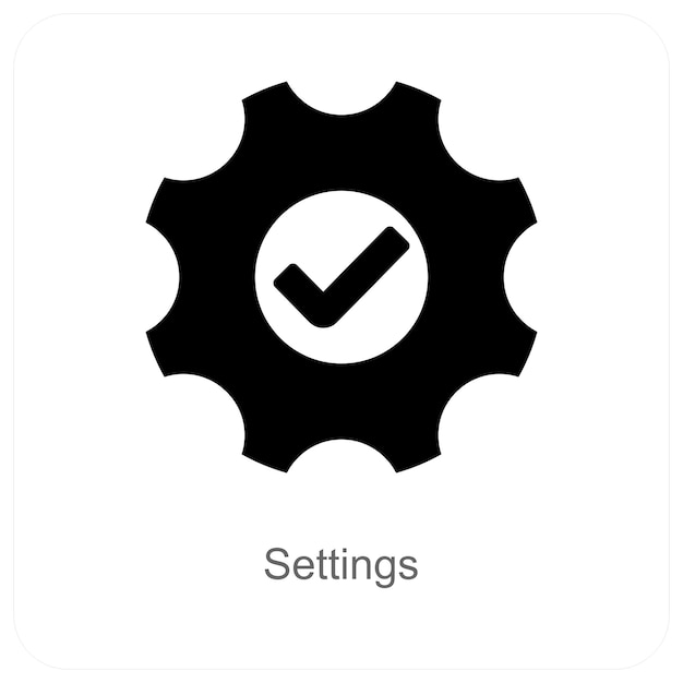 Configuración y concepto del icono del engranaje
