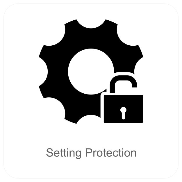 Configuración Concepto de icono de protección y seguridad