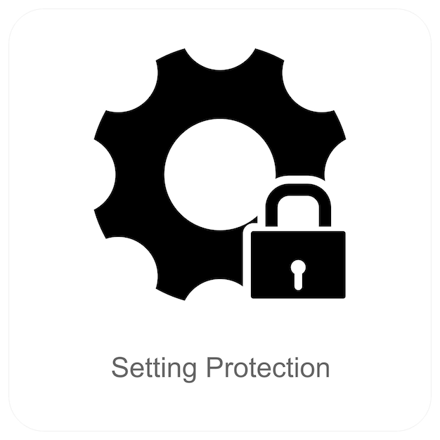 Configuración Concepto de icono de protección y seguridad