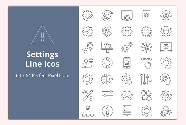 Configuración del conjunto de iconos de línea y vectores