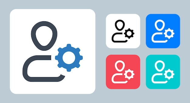 Configuración de cuenta icono vector ilustración línea contorno iconos