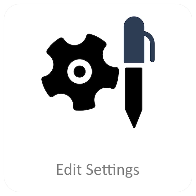 Configuración de edición y concepto de icono de edición