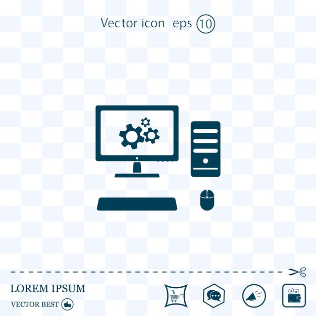 Configuración de equipos de configuración y reparación de computadoras ilustración vectorial Eps 10