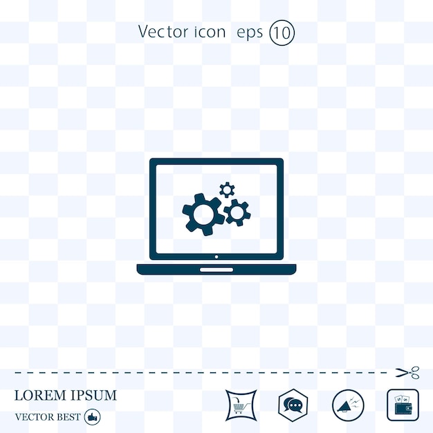 Configuración de equipos de configuración y reparación de computadoras ilustración vectorial Eps 10