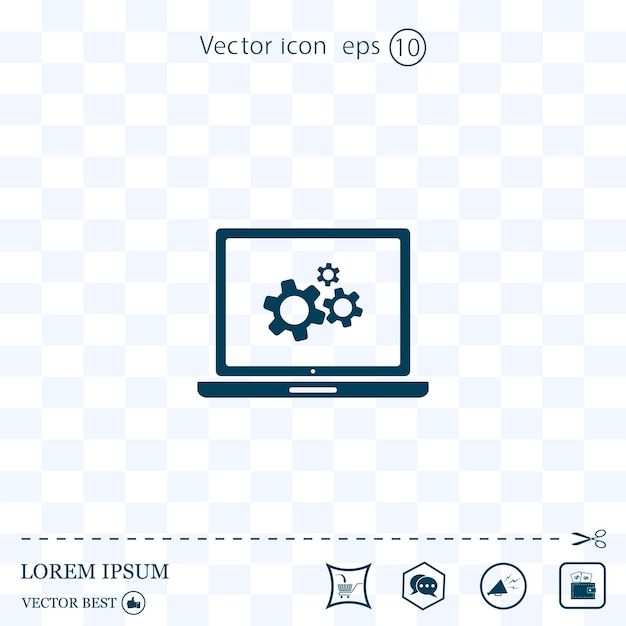 Configuración de equipos de configuración y reparación de computadoras ilustración vectorial Eps 10