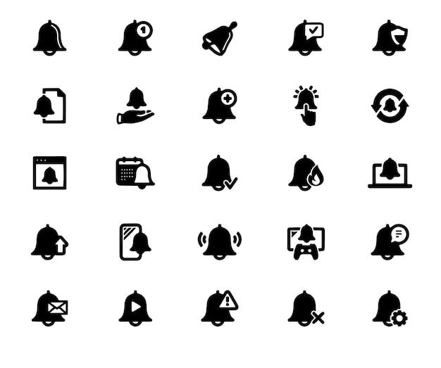 Configuración del icono de la campana de notificación Medios sociales Búsqueda de formulario de solicitud Datos Signo de advertencia Seguridad