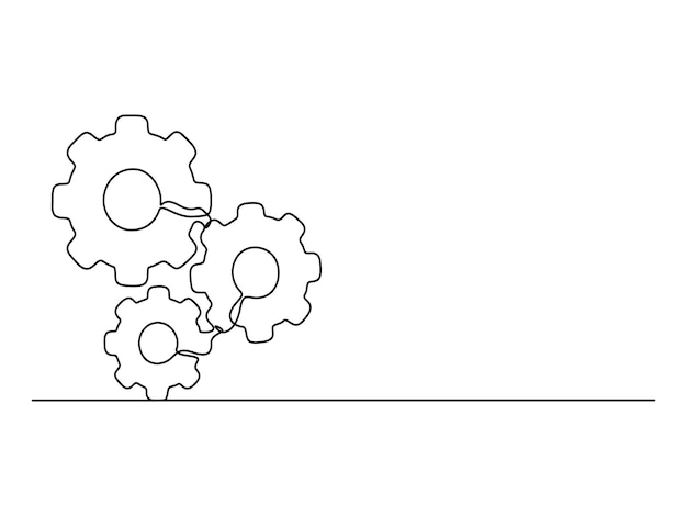 Configuración del icono continua de una línea de dibujo de ilustración vectorial