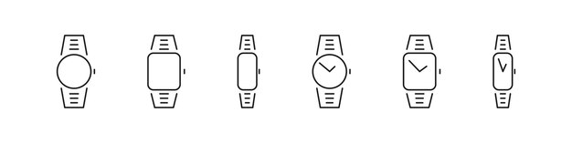 Configuración del icono del contorno del reloj Íconos del reloj de mano Configuración de los botones de la aplicación de gestión del tiempo