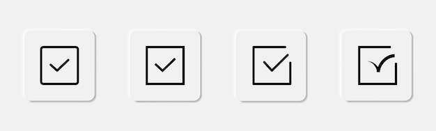 Vector configuración del icono de marca de verificación marca de verificación de la línea símbolo de votación signo correcto símbolo de marca de verificación