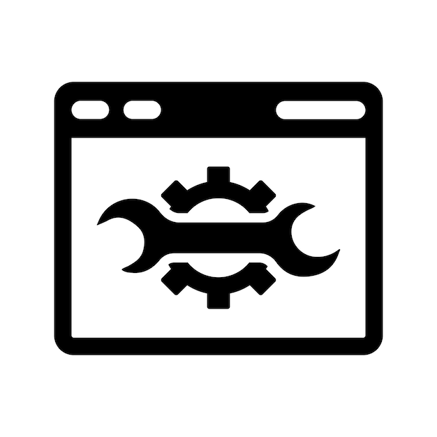 Configuración del icono de la página web Gráficos vectoriales en negro