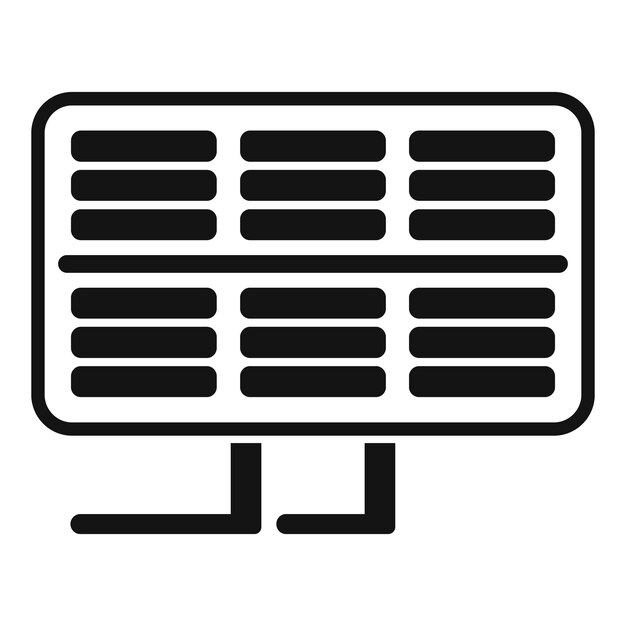 Configuración del icono del panel solar por vector sencillo Módulo de fijación