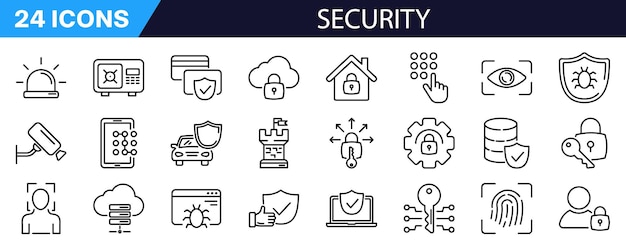 Configuración del icono de seguridad Signo lineal de protección