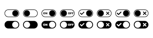 Configuración de los iconos de los botones de conmutación de encendido y apagado Configuración del control de los botóns de conmugación de apagado y encendido