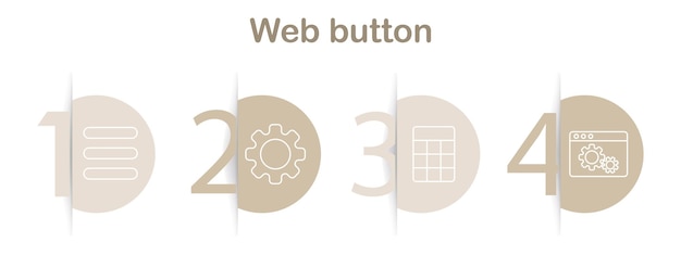 Configuración de los iconos de los botones web Configuración del navegador de la cuadrícula de engranajes del menú