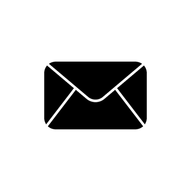 Configuración de íconos de correo electrónico Símbolo vectorial de mensaje de correo en un estilo de comunicación digital lleno y delineado en negro