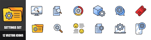 Configuración de los íconos de estilo plano Íconos vectoriales