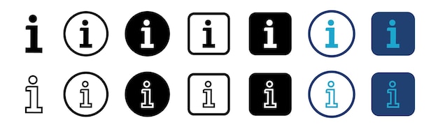 Configuración de iconos de información Icono de información en aislado en fondo blanco Botón de información