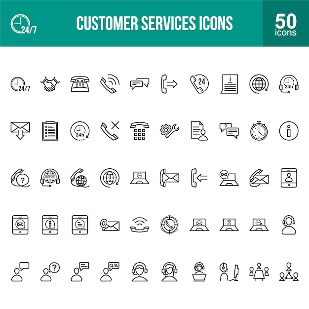 Configuración de iconos de línea de servicios al cliente