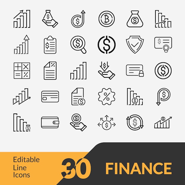 Configuración de iconos de líneas financieras y comerciales