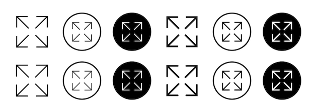 Configuración de íconos de pantalla completa Ampliar a pantalla completa signo y símbolo símbolo de flechas