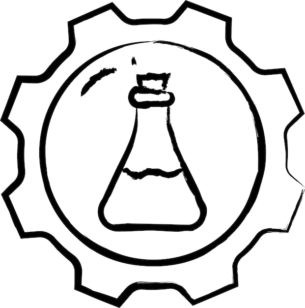Configuración del matraz ilustración vectorial dibujada a mano