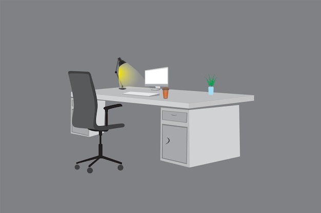 Configuración moderna de la oficina en el hogar