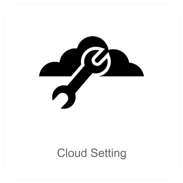Configuración de la nube y concepto de icono de configuración