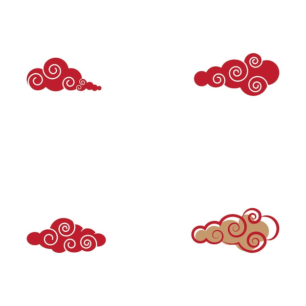 Configuración de nubes chinas Símbolo vectorial de la plantilla del logotipo