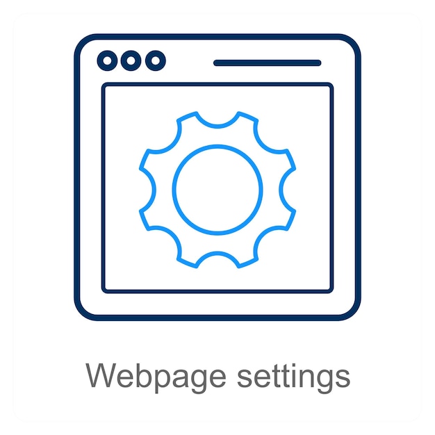 Configuración de la página web y concepto de icono de Internet