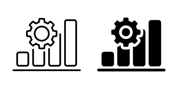 Configuración del sistema y icono de análisis Silueta y estilo de línea