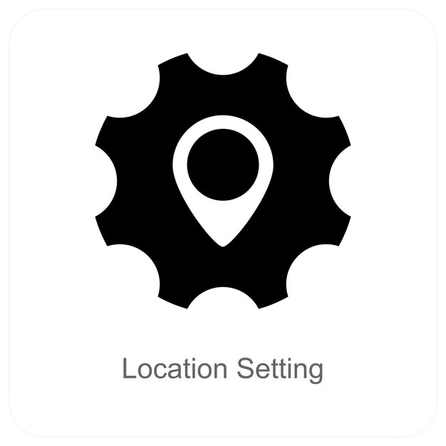 Configuración de la ubicación y concepto de icono de pin