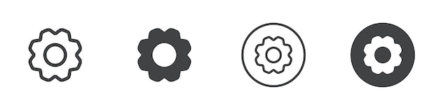las configuraciones del icono del contorno del logotipo vectorial