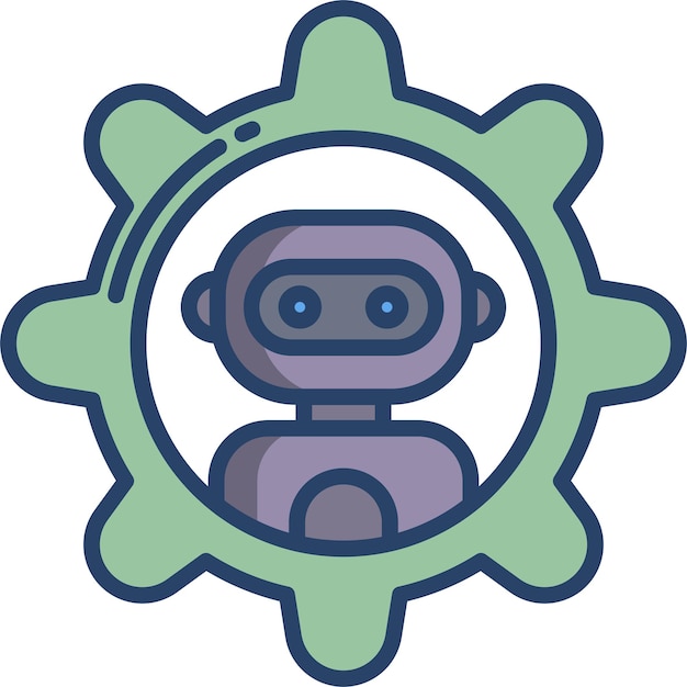 Configuraciones de los robots Ilustración de vectores de color lineal sólido