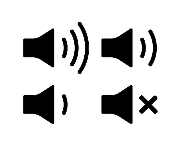 Configure el icono del altavoz El sonido del icono Ilustración vectorial