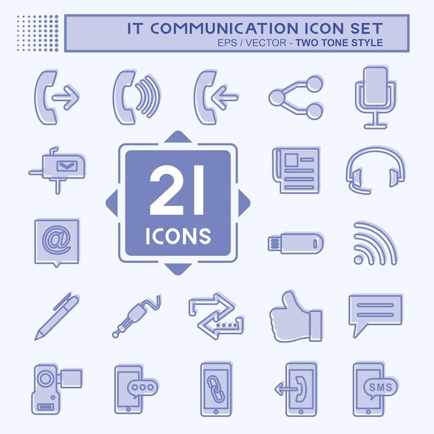 Configure el icono Comunicación de TI adecuada para el símbolo de comunicación de dos tonos estilo editable