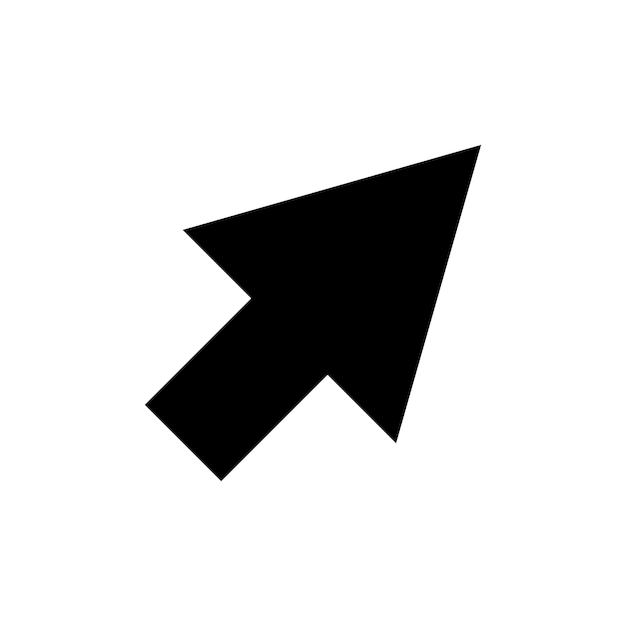 Configure el icono del cursor, haga clic en el símbolo del vector de la flecha, el puntero del ratón web, el signo en negro, el estilo rellenado y delineado