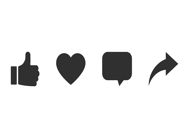 Configure el icono de "Gustarme" y "Compartir" Concepto de reacción de publicación en las redes sociales