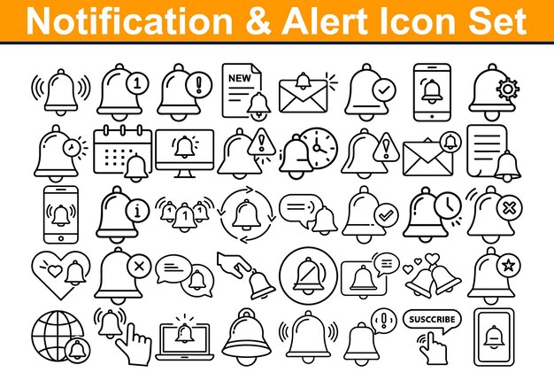 Configure los íconos de notificación Sonido de la campana Alerta Mensaje de recordatorio Transparente