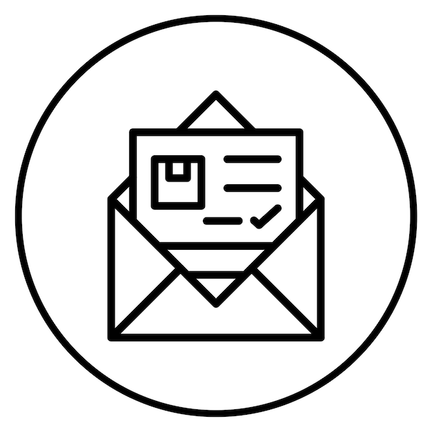 Confirmación de la orden Imagen vectorial del ícono de correo electrónico Puede utilizarse para el cumplimiento de la orden