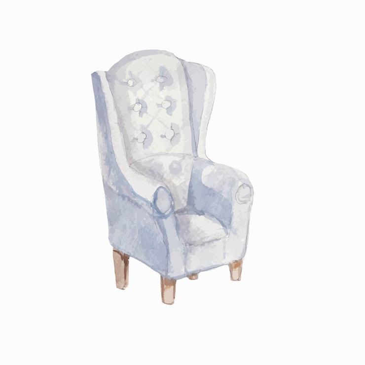 Vector confort chimenea sillón reloj de pared lámpara de pie lámpara estilo escandinavo ilustración acuarela