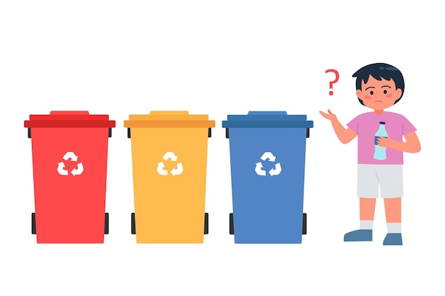 confundido acerca de la imagen vectorial de reciclaje