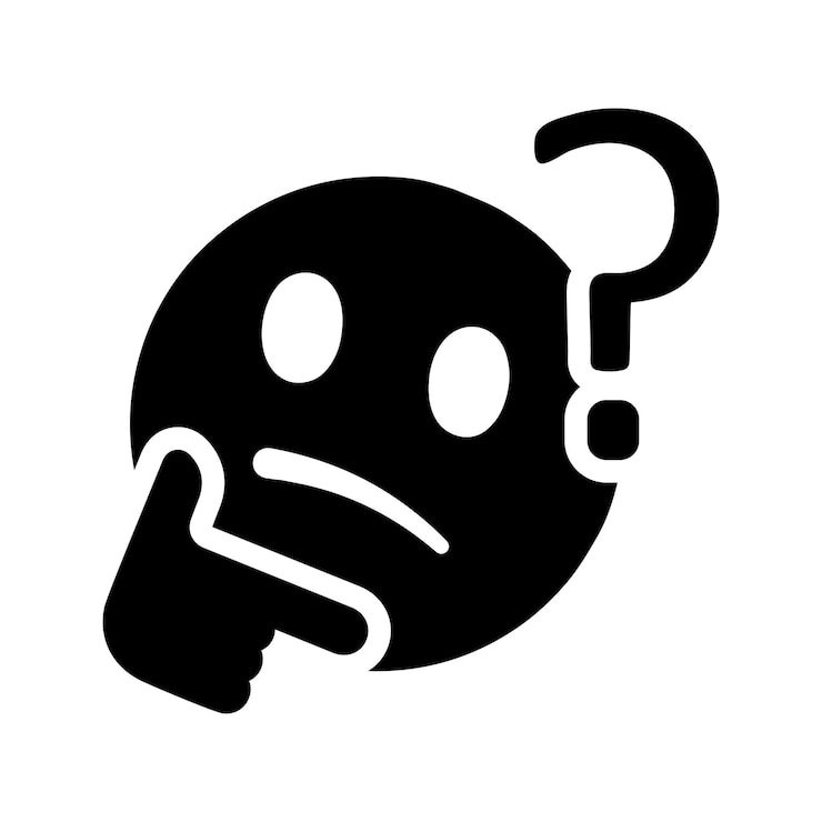 Vector confuso tal vez icono gráficos vectoriales negros