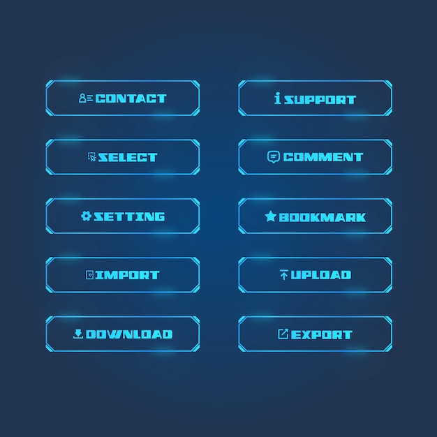 conjunto de 10 botones web para sitios web y aplicaciones
