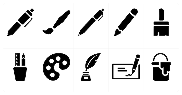 Un conjunto de 10 iconos de herramientas de edición como simetría de escala simétrica