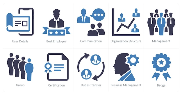 Un conjunto de 10 iconos de marketing web como detalles del usuario mejor comunicación de los empleados
